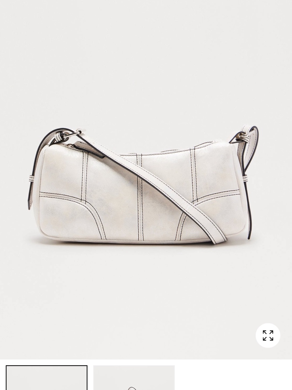White Faux Leather Shoulder Bag